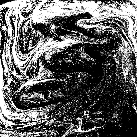 Black and white liquid texture, watercolor hand drawn marbling illustration, abstract backgroundのイラスト素材