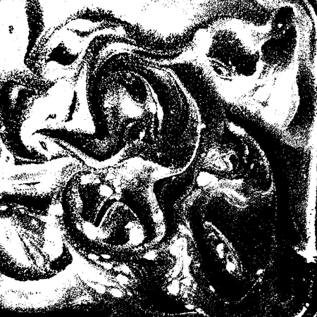 Black and white liquid texture, watercolor hand drawn marbling illustration, abstract backgroundのイラスト素材
