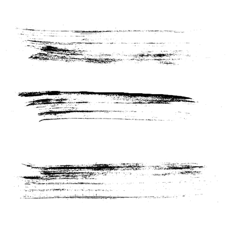 Set of ink vector brush strokes. Vector illustration. Grunge hand drawn watercolor texture.のイラスト素材