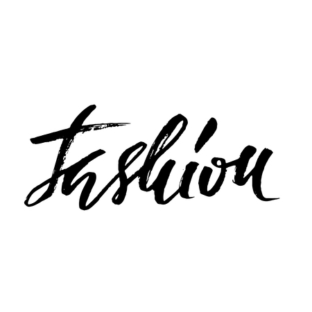 Vector illustration handwritten calligraphy poster. Fashion lettering for of social media content. Vector illustration.のイラスト素材