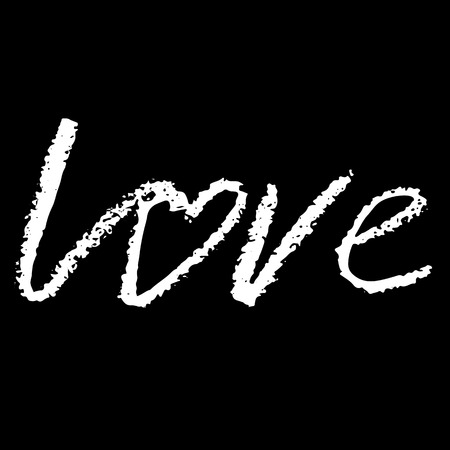 Love. Hand drawn romantic phrase. Chalk texture illustration. Chalk calligraphy. Romantic Valentines day cardのイラスト素材