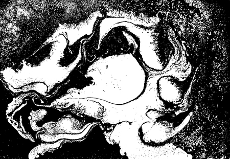 Black and white liquid texture, watercolor hand drawn marbling illustration, abstract backgroundのイラスト素材
