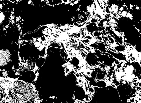 Black and white liquid texture, watercolor hand drawn marbling illustration, abstract vector backgroundのイラスト素材