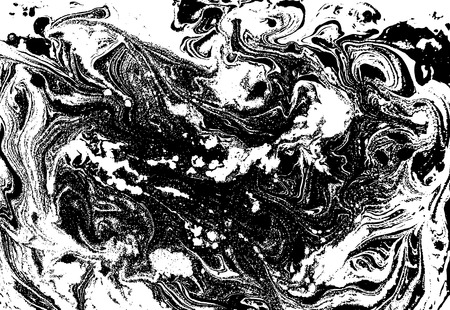 Black and white liquid texture, watercolor hand drawn marbling illustration, abstract vector backgroundのイラスト素材