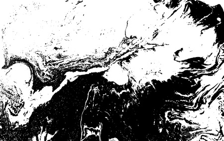 Black and white liquid texture, watercolor hand drawn marbling illustration, abstract vector backgroundのイラスト素材