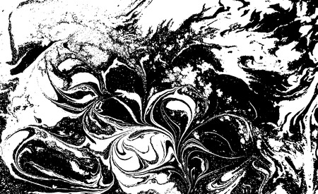 Black and white liquid texture, watercolor hand drawn marbling illustration, abstract vector backgroundのイラスト素材