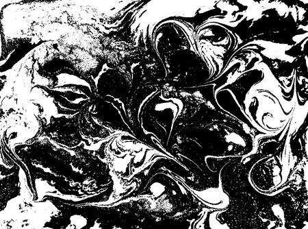Black and white liquid texture, watercolor hand drawn marbling illustration, abstract vector backgroundのイラスト素材