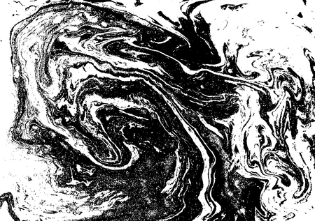 Black and white liquid texture, watercolor hand drawn marbling illustration, abstract vector backgroundのイラスト素材
