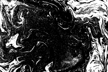 Black and white liquid texture, watercolor hand drawn marbling illustration, abstract vector backgroundのイラスト素材