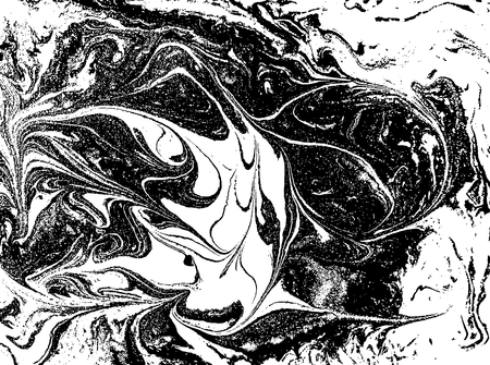 Black and white liquid texture, watercolor hand drawn marbling illustration, abstract vector backgroundのイラスト素材