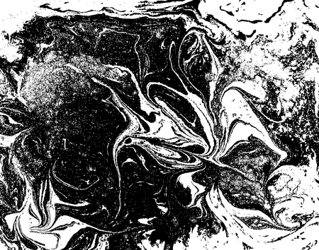 Black and white liquid texture, watercolor hand drawn marbling illustration, abstract vector backgroundのイラスト素材