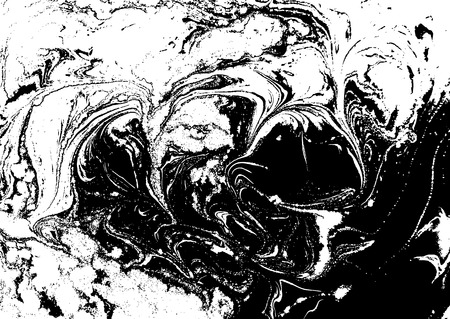 Black and white liquid texture, watercolor hand drawn marbling illustration, abstract vector backgroundのイラスト素材