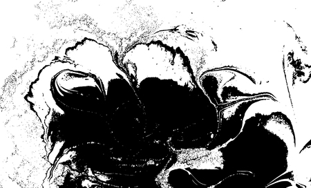 Black and white liquid texture, watercolor hand drawn marbling illustration, abstract vector backgroundのイラスト素材