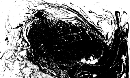 Black and white liquid texture, watercolor hand drawn marbling illustration, abstract vector backgroundのイラスト素材