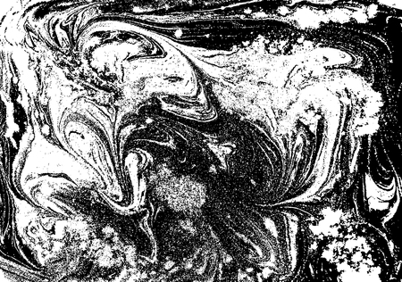 Black and white liquid texture, watercolor hand drawn marbling illustration, abstract vector backgroundのイラスト素材