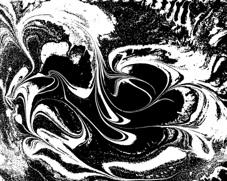 Black and white liquid texture, watercolor hand drawn marbling illustration, abstract vector backgroundのイラスト素材