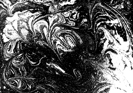 Black and white liquid texture, watercolor hand drawn marbling illustration, abstract vector backgroundのイラスト素材