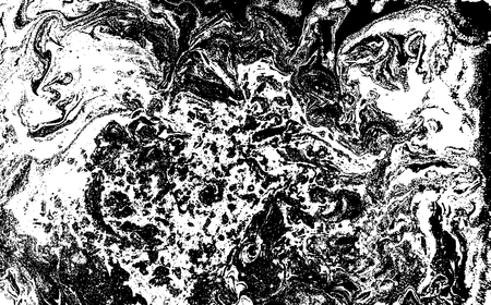 Black and white liquid texture, watercolor hand drawn marbling illustration, abstract vector backgroundのイラスト素材