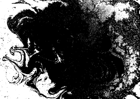 Black and white liquid texture, watercolor hand drawn marbling illustration, abstract vector background.のイラスト素材