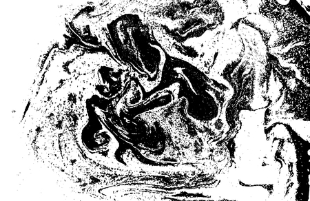 Black and white liquid texture, watercolor hand drawn marbling illustration, abstract vector background.のイラスト素材