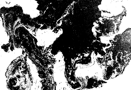 Black and white liquid texture, watercolor hand drawn marbling illustration, abstract vector background.のイラスト素材
