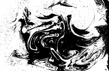 Black and white liquid texture, watercolor hand drawn marbling illustration, abstract vector background.のイラスト素材