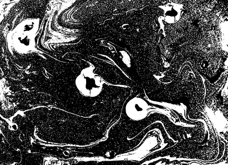 Black and white liquid texture, watercolor hand drawn marbling illustration, abstract vector background.のイラスト素材