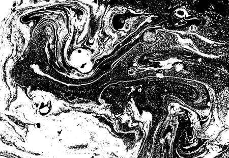 Black and white liquid texture, watercolor hand drawn marbling illustration, abstract vector background.の写真素材