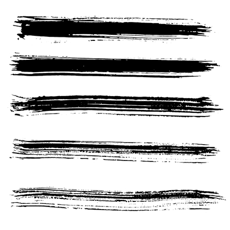 Ink vector brush strokes. Vector illustration. Grunge hand drawn watercolor textureのイラスト素材