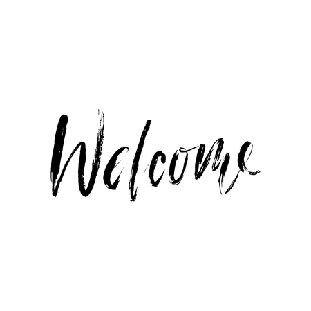 Greeting card with calligraphy writing "Welcome"のイラスト素材