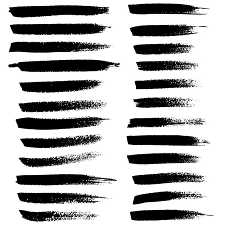 Ink vector brush strokes set. Vector illustration. Grunge hand drawn watercolor texture.のイラスト素材