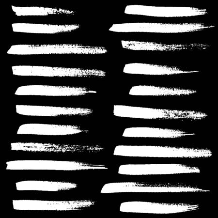 Ink vector brush strokes set. Vector illustration. Grunge hand drawn watercolor texture.のイラスト素材