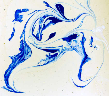 Marbled blue and white abstract background. Liquid marble pattern.