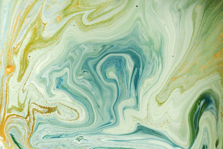 Marbled green abstract background. Liquid marble patternの写真素材