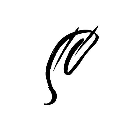 Letter S. Handwritten by dry brush. Rough strokes font. Vector illustration. Grunge style alphabet.のイラスト素材