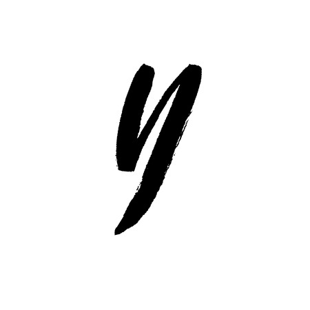 Letter d. Handwritten by dry brush. Rough strokes font. Vector illustration. Grunge style alphabetのイラスト素材