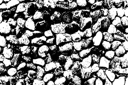 Vector sea stones background. Black and white texture. Vector illustrationのイラスト素材