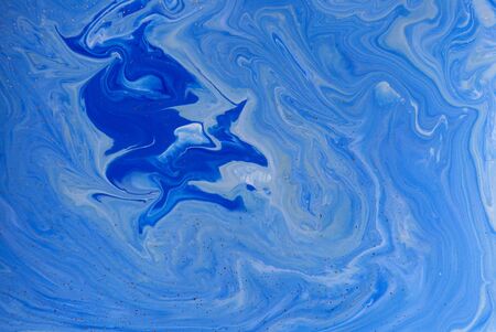 Marbled blue abstract background. Liquid marble patternの写真素材