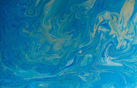 Marbled blue abstract background. Liquid marble pattern.