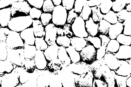 Vector sea stones background. Black and white texture. Vector illustrationのイラスト素材