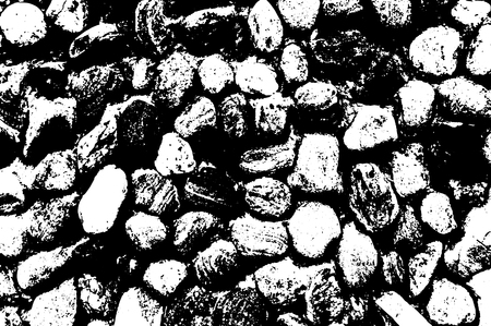 Vector sea stones background in black and white texture vector illustrationのイラスト素材