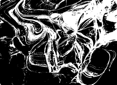 Black and white liquid texture. Watercolor hand drawn marbling illustration. Abstract vector background. Monochrome marble pattern.のイラスト素材