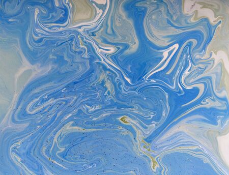 Marbled blue abstract background. Liquid marble patternの写真素材
