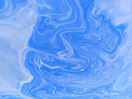 Marbled blue abstract background. Liquid marble patternの写真素材