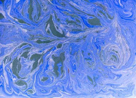Marbled blue abstract background. Liquid marble patternの写真素材