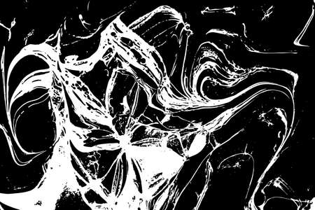 Black and white liquid texture. Watercolor hand drawn marbling illustration. Abstract vector background. Monochrome marble pattern.の写真素材