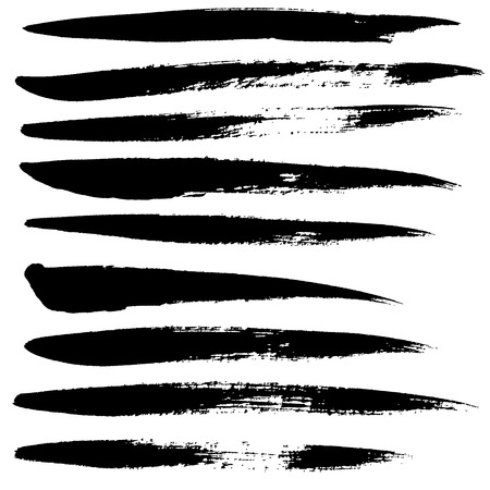 Ink vector brush strokes set. Vector illustration. Grunge hand drawn watercolor texture.の写真素材