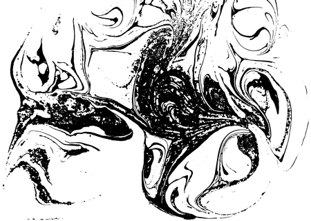 Black and white liquid texture. Watercolor hand drawn marbling illustration. Abstract vector background. Monochrome marble patternのイラスト素材