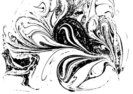 Black and white liquid texture. Watercolor hand drawn marbling illustration. Abstract vector background. Monochrome marble patternのイラスト素材