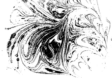 Black and white liquid texture. Watercolor hand drawn marbling illustration. Abstract vector background. Monochrome marble patternのイラスト素材